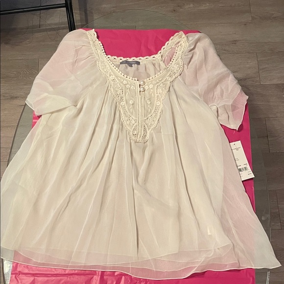 NY Collection Ivory Lace Blouse - Picture 5 of 11